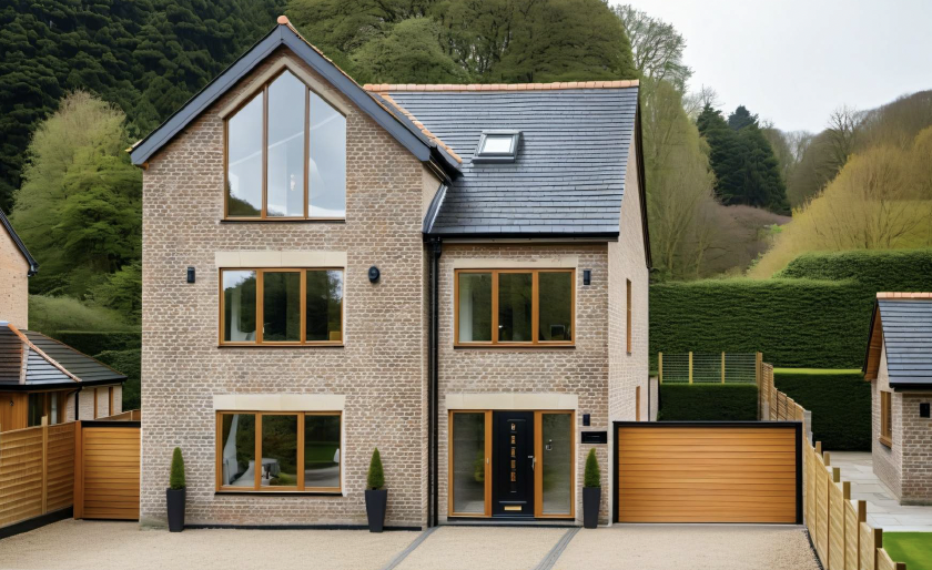 Modern brick house development in Sevenoaks London showing contemporary residential construction